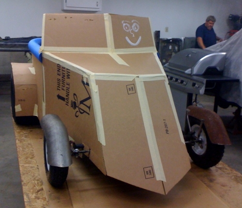 soapbox cart in cardboard